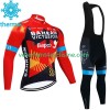 Homme Tenue Cycliste Manches Longues et Collant à Bretelles Hiver Thermal Fleece Bahrain Victorious 2023